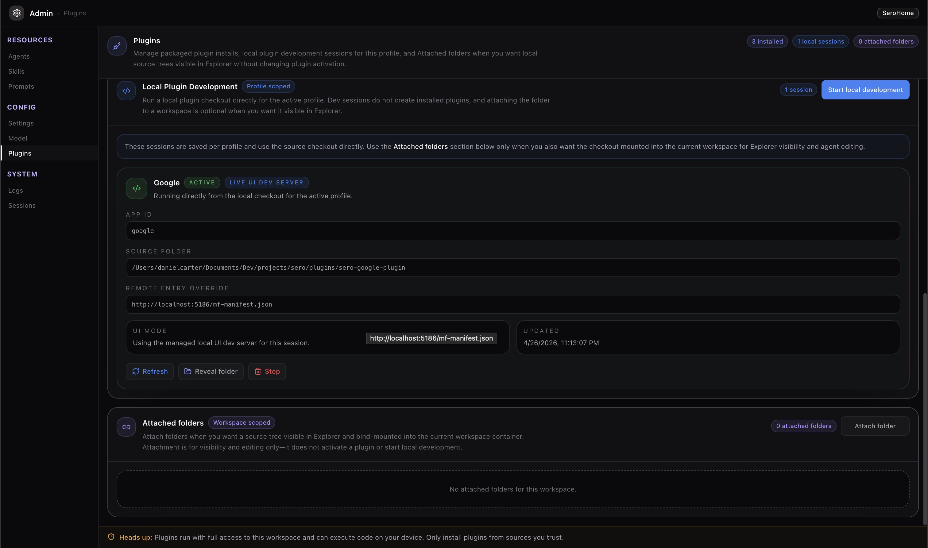 Local Plugin Management