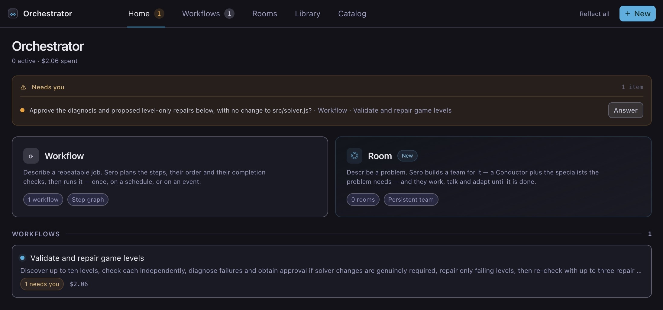 The Needs you list on Home, with the waiting question